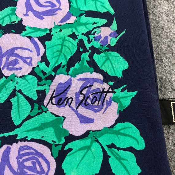 Ken Scott Silk Scarf Floral Luxury Muffler Scarf … - image 3