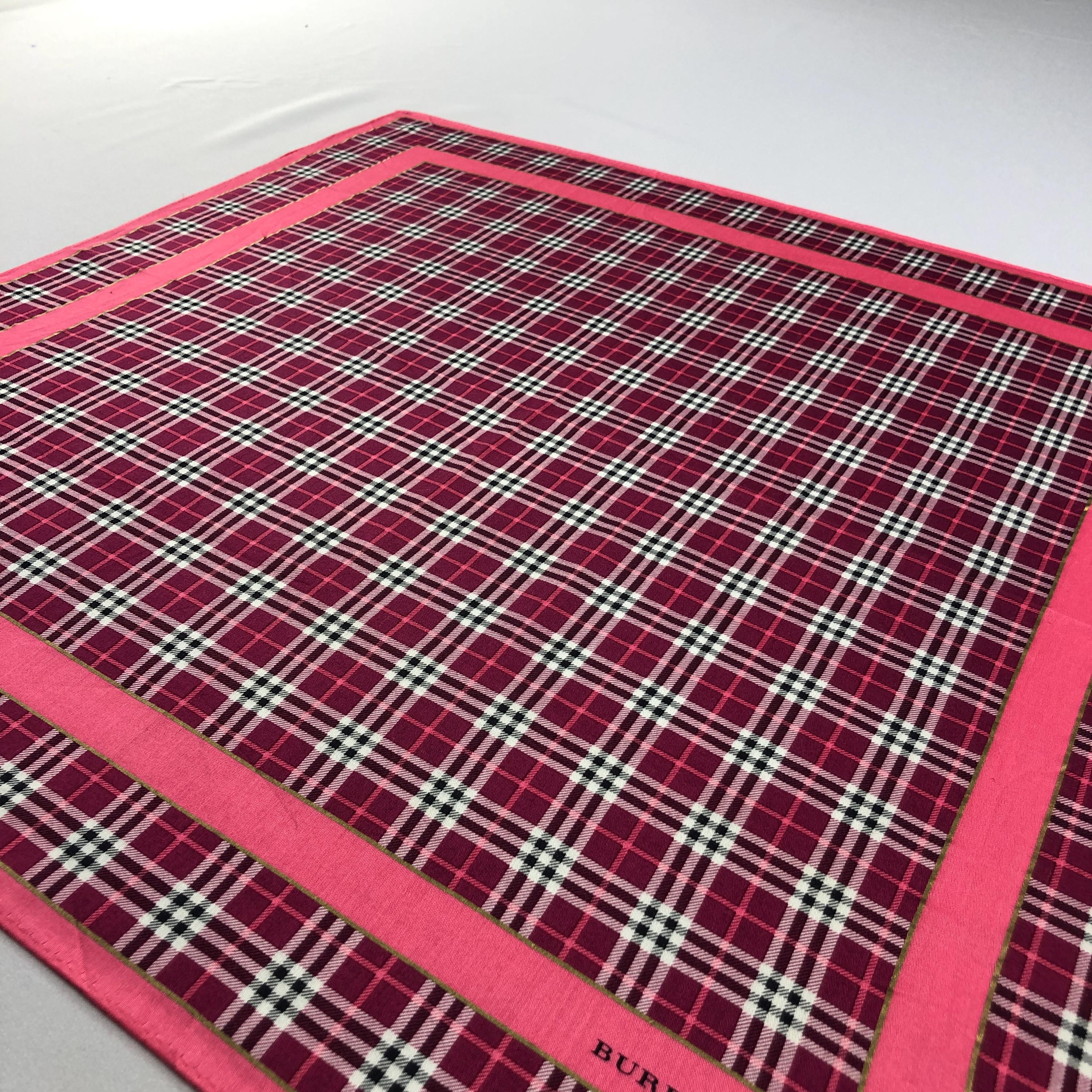 Vintage Burberry Handkerchief: Cotton Silk Bandana, Pocket Square