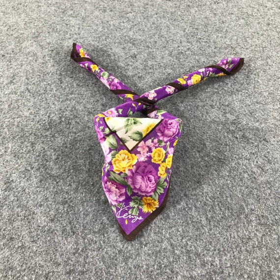 Kenzo Neckerchief Kenzo Silk Scarves Luxury Facemask Pocket Square Floral Handkerchief Vintage Handkerchief