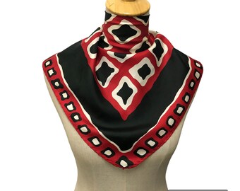 Foulard En Soie Vintage SERICA LARIANA 76x76 Cm Fond Ivoire - Fabriqué à Côme