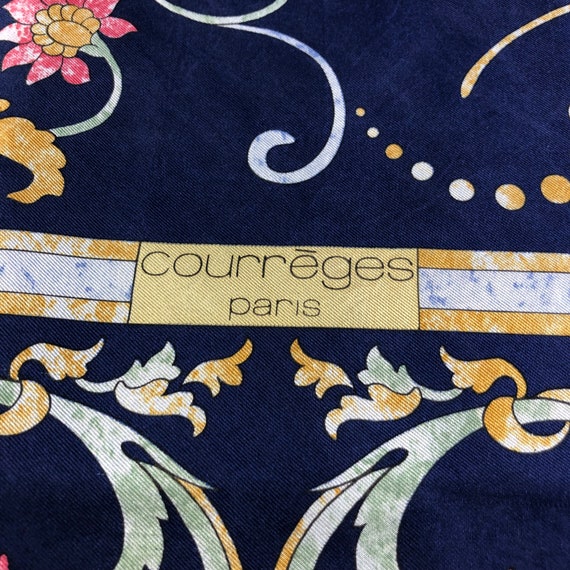 Vintage Courreges Luxury Baroque Pink Silk Scarf … - image 4