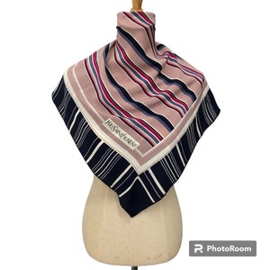 s-l400.jpg Vintage YSL Square Pattern Scarf in Navy and Pink display picture 1