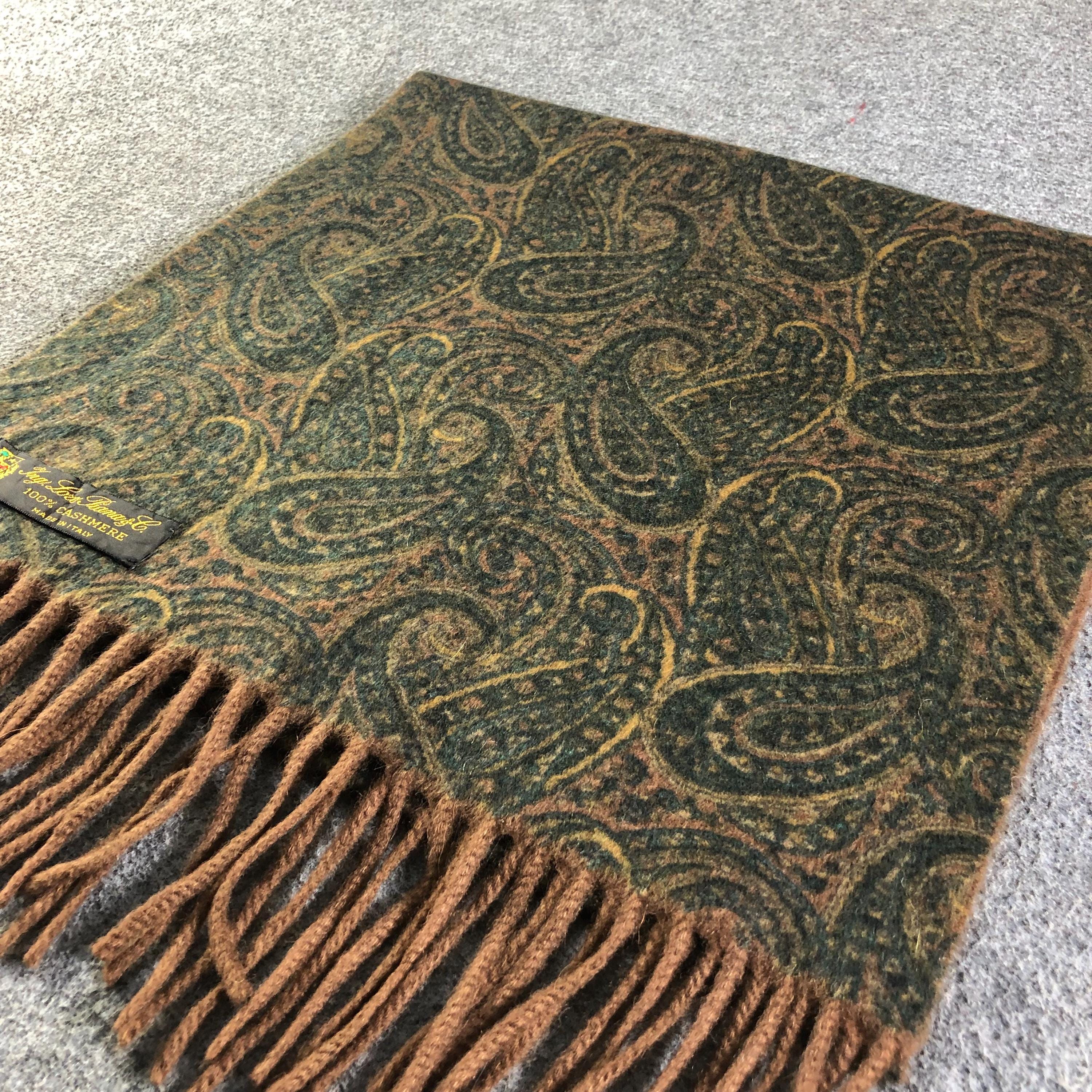 Vintage Loro Piana Cashmere Scarf Paisley Pattern Made in Italy