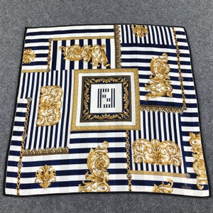 Pañuelo vintage Fendi, pañuelo para el cuello Fendi, bandana vintage Fendi, bufanda Roma Fendi, pañuelo de bolsillo Fendi, pañuelo vintage Fendi para la cabeza