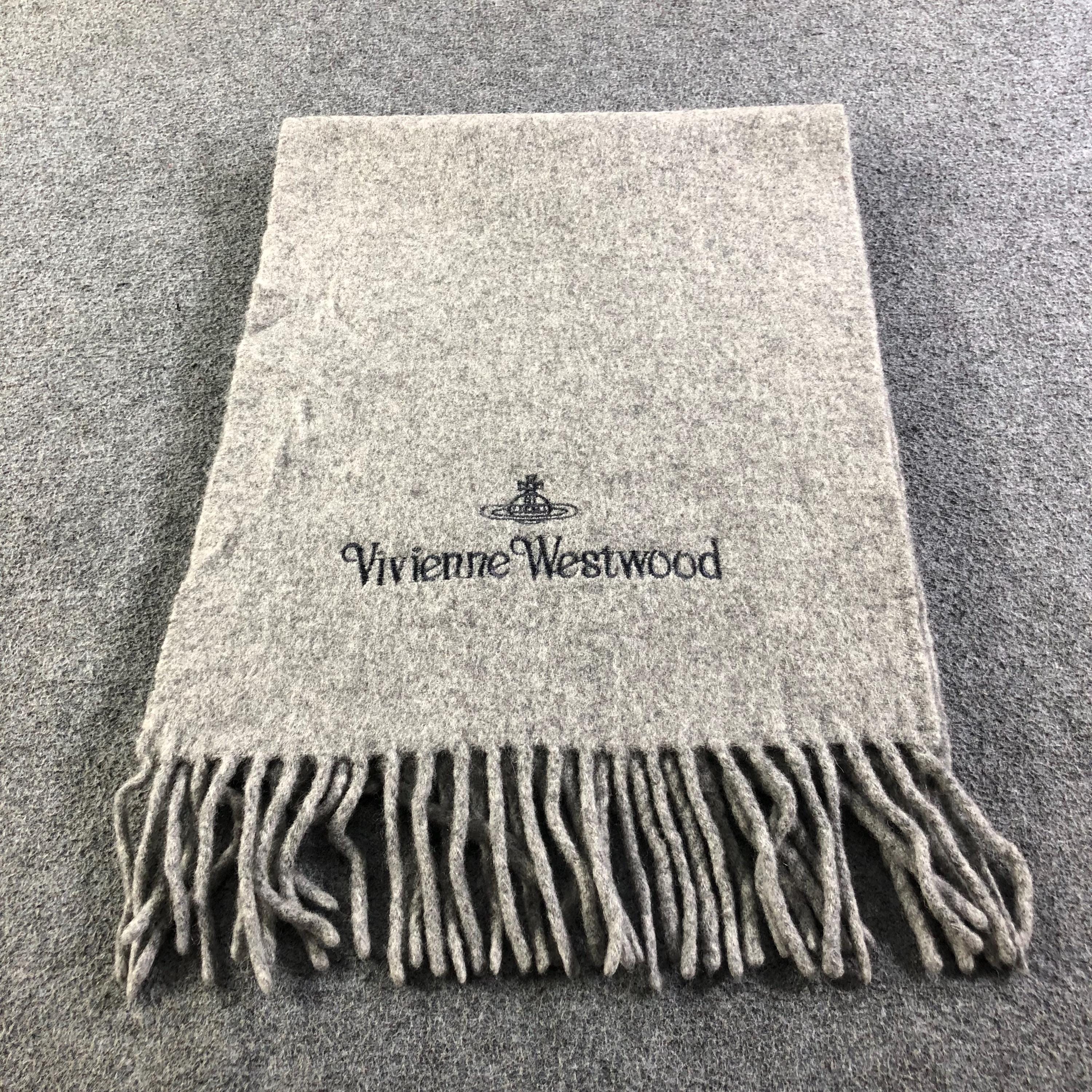 Vintage Vivienne Westwood MAN Grey Wool Cashmere Scarf Unisex