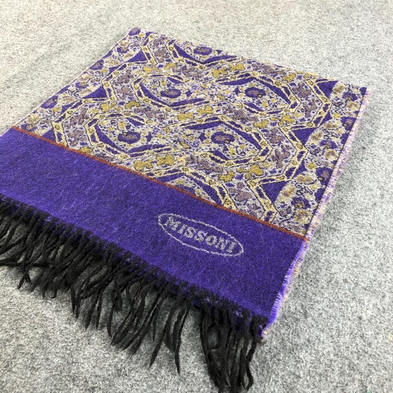 Vintage Missoni Scarf Muffler Missoni Multicolor Muffler Vintage Wool Scarf  Winter Neck Scarves Wool Muffler Scarf