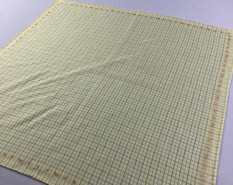 Vintage Burberry Yellow Plaid Handkerchief, Luxury Designer Cotton Pocket Square, Classic Nova Check Pattern, Elegant Men's Neck Tie Scarf
