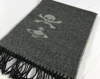Vintage Vivienne Westwood Orbs Skull luxury scarf Muffler luxury neckwear anniversary gift neck wrap surprise gift scarf luxury neck warmer