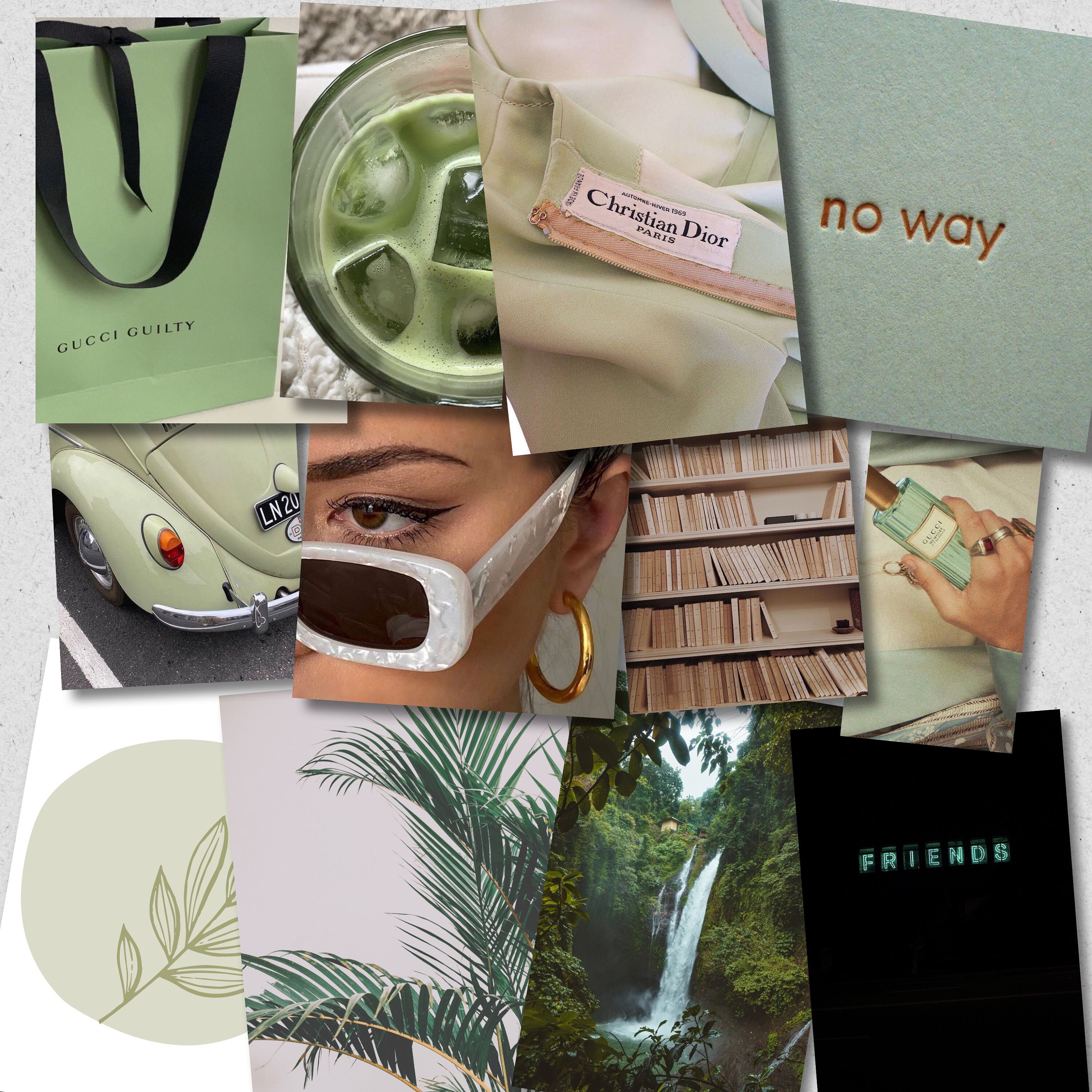 Emerald green wall collage kit earthy aesthetic wall collage Etsy