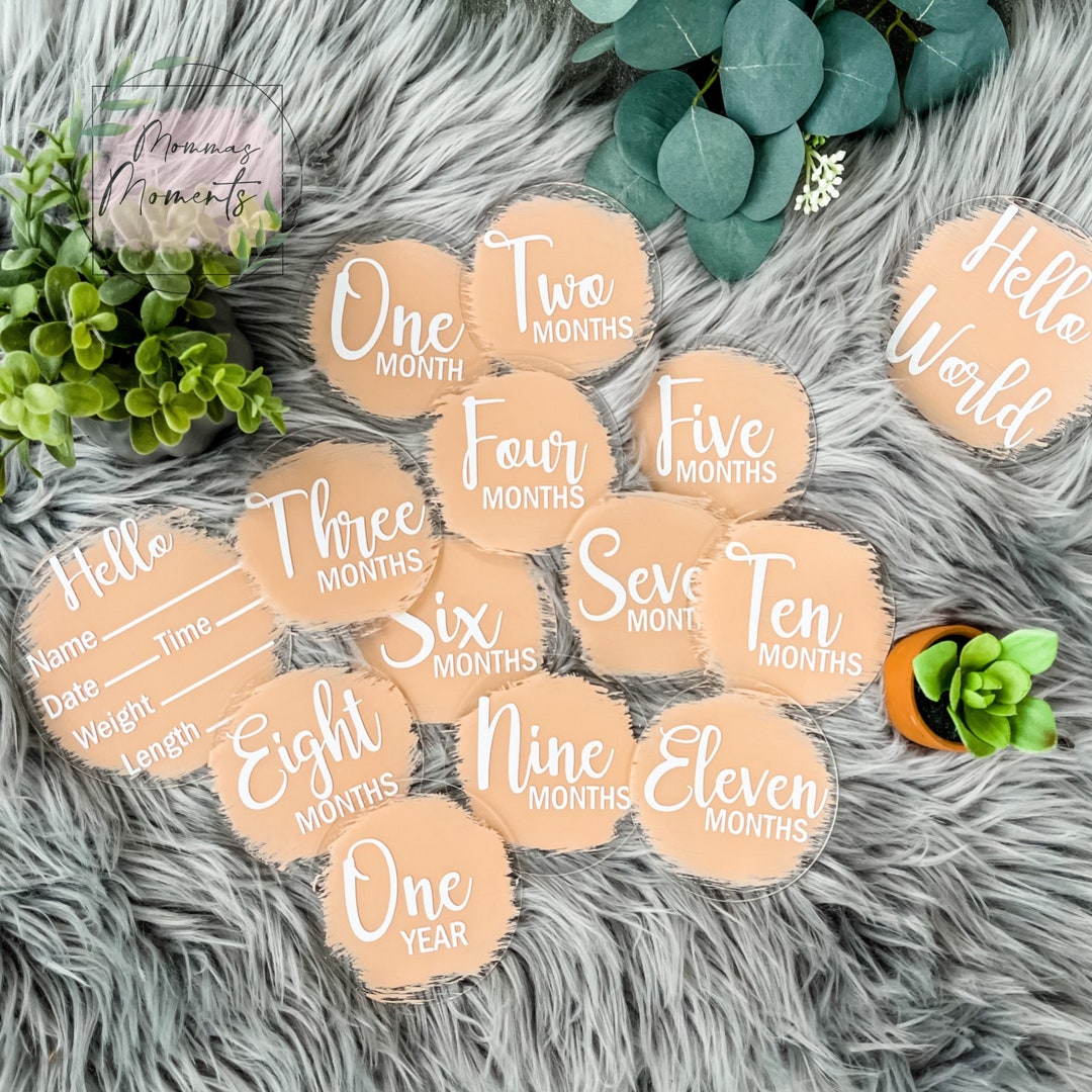 Acrylic Baby Milestones | Baby Milestone Cards | Baby Monthly Photo ...