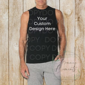 Custom men&#39;s Muscle Tank Top, Custom Text Shirt, Gift for Friend, Gift for Dad, Custom Team shirt, Personalized Shirt, Groomsmen tank top