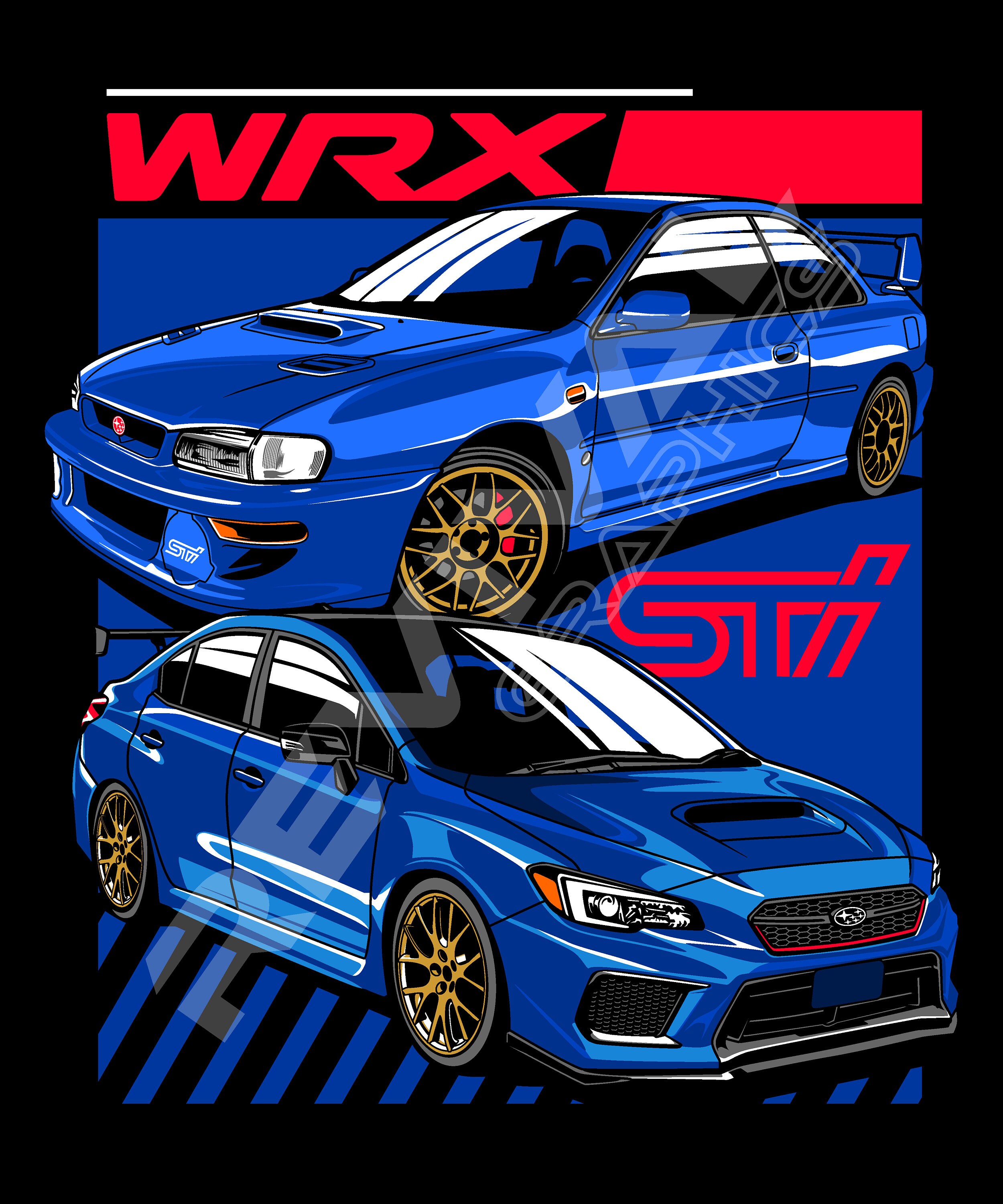 Subaru Wrx Sti Canvas Poster 16 X 20 Etsy