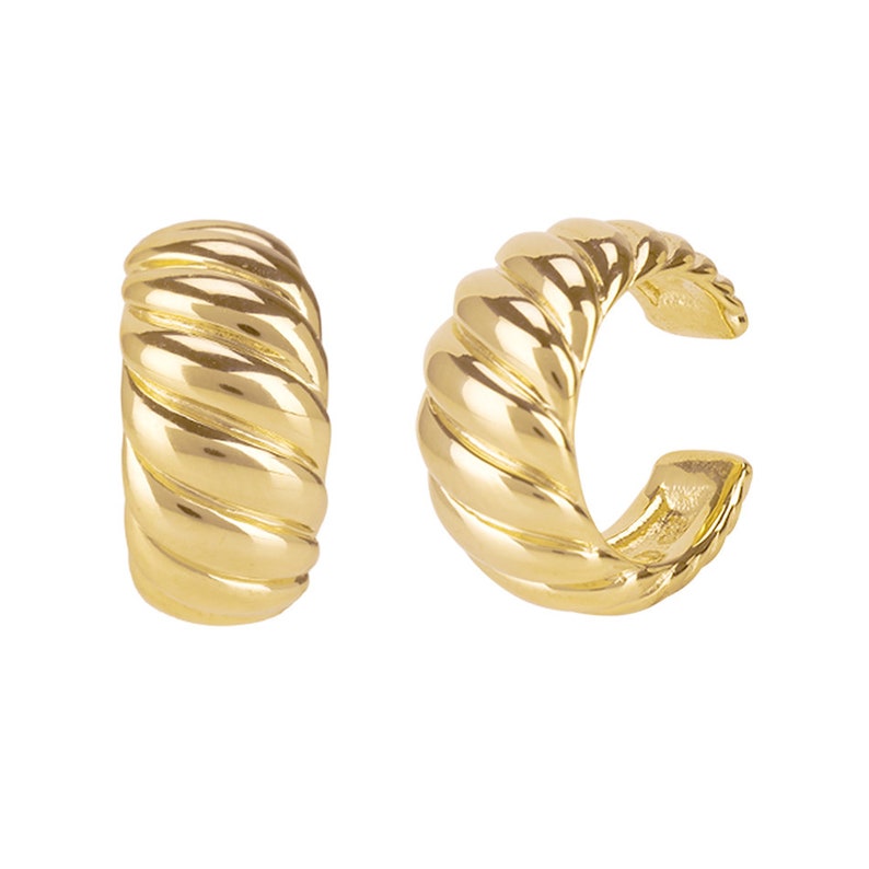 18k Gold Cuff Earring Tarnish Proof image 2