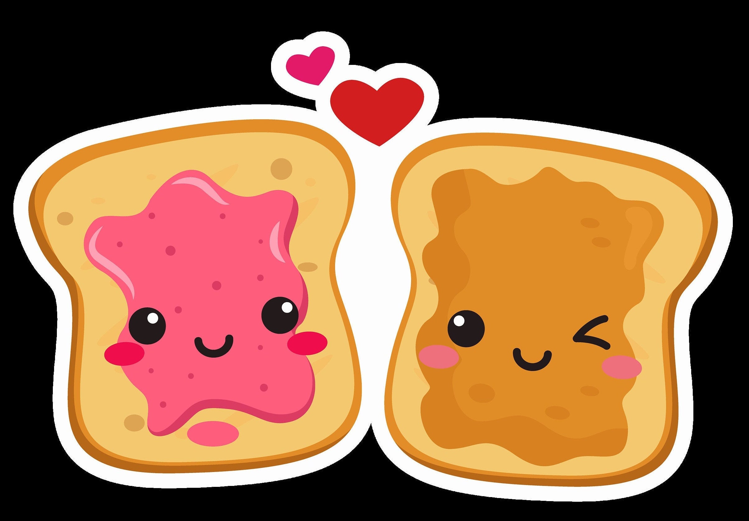 Peanut Butter and Jelly Sticker Perfect Match Peanut Butter | Etsy