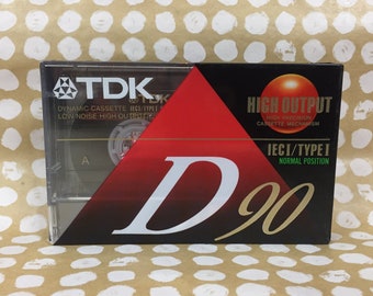 TDK Blank Cassette Tape - TDK D 90 - High Output High Precision Cassette - Type I Normal Position - The Superior 90s Mix Tape Cassette