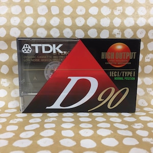 TDK Blank Cassette Tape - TDK D 90 - High Output High Precision Cassette - Type I Normal Position - The Superior 90s Mix Tape Cassette