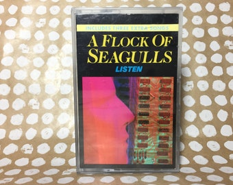 A Flock Of Seagulls - Listen - Vintage MINT cassette tape - 3 Bonus Tracks not on Vinyl - incl. Wishing (If I Had A Photograph Of You)