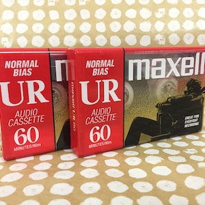 Maxell Blank Cassette Tapes - Two Cassettes - New in Packaging - Maxell UR 60 - 60 Minutes Normal Bias - IDEAL for MIXTAPES!