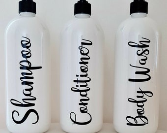 Bathroom Bottles - Bathroom Decor  - Shampoo - Conditioner - Body Wash