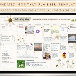 Goodnote Template, Notability Template, Goodnote Undated, BUJO, Monthly planner, Digital Planner Template, Goodnote paper template