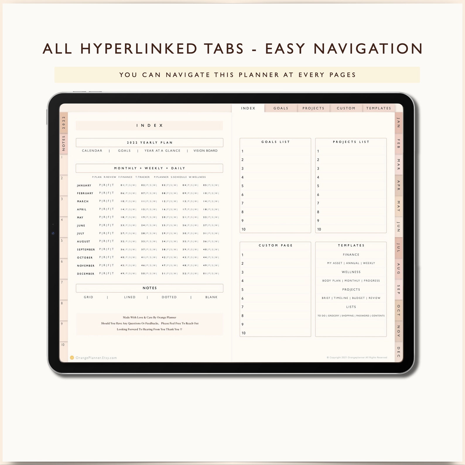 Goodnotes Planner Templates 2022 Digital Journal 2022 Etsy Canada
