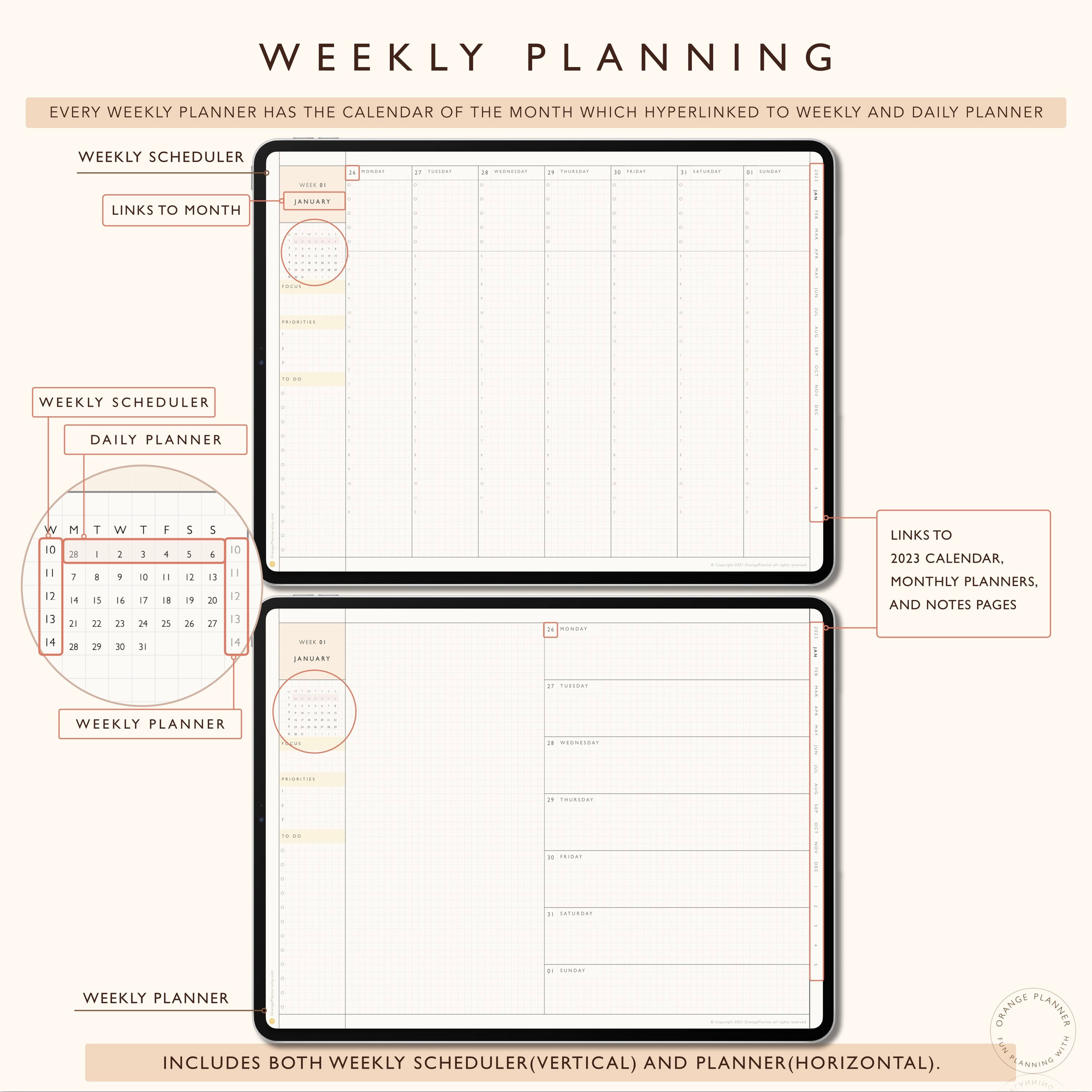 Goodnotes Planner Templates 2023 Digital Journal 2023 Etsy