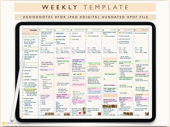 Weekly Planner Goodnotes Template, Undated Weekly Planner Template, Digital Planner  Template, Goodnotes Journal, Undated Digital Template - Etsy