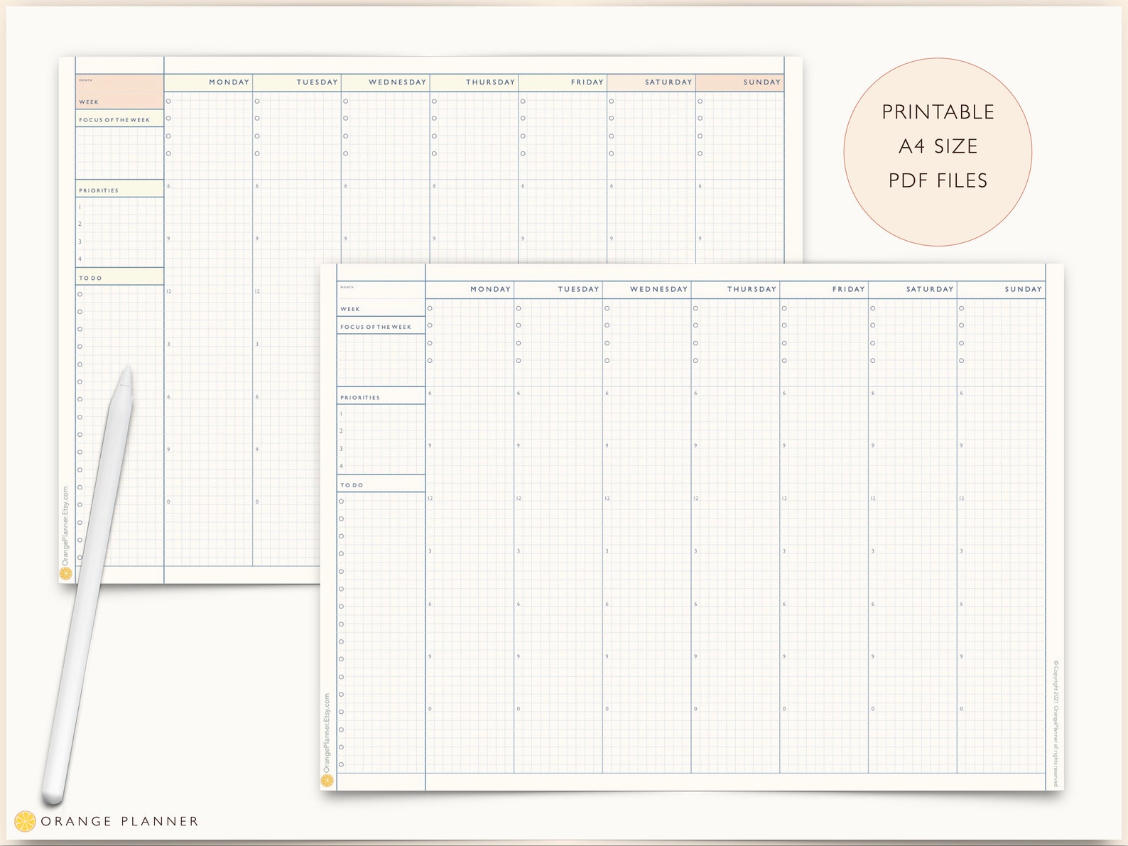 Weekly Planner Goodnotes Template Undated Weekly Planner Etsy