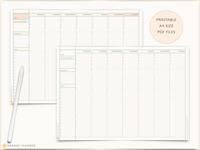 Weekly Planner Goodnotes Template Undated Weekly Planner Etsy