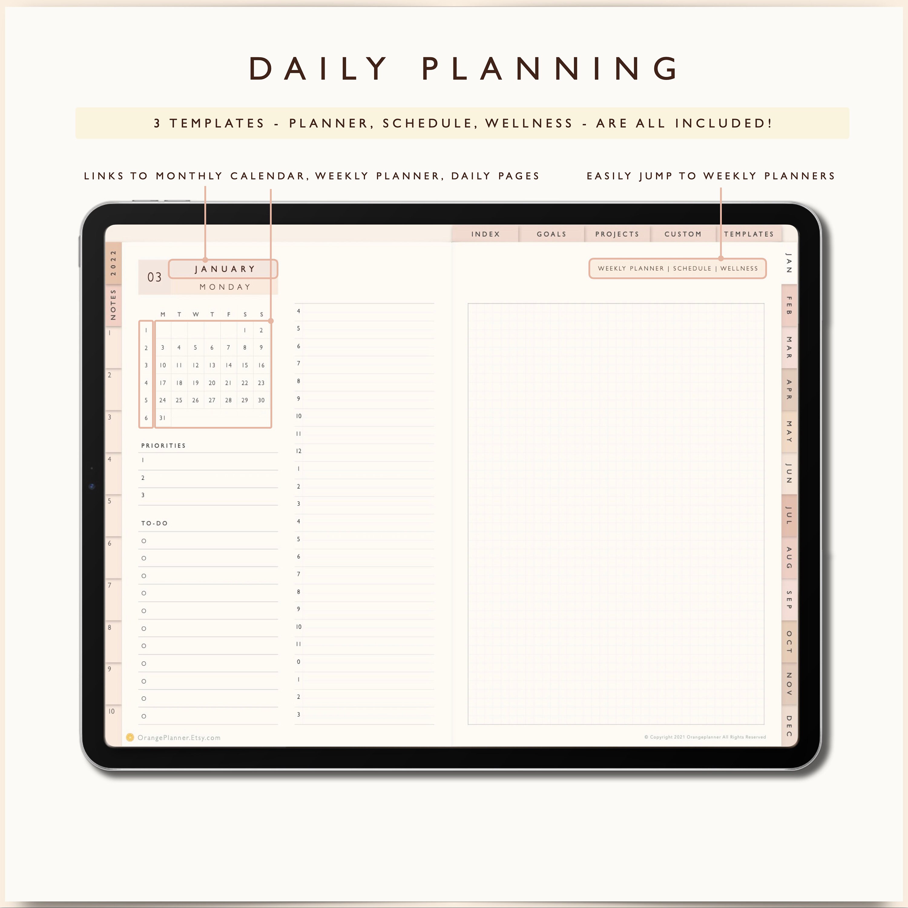 Goodnotes Planner Templates 2022 Digital Journal 2022 Etsy Canada
