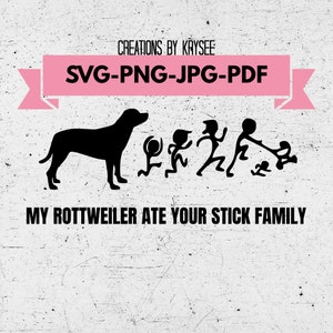 My Rottweiler ate your stick family Svg, Png, Jpg, Pdf digital download