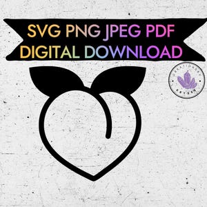 Peachy Booty em forma de coração pêssego Svg,Png,Pdf,Jpg