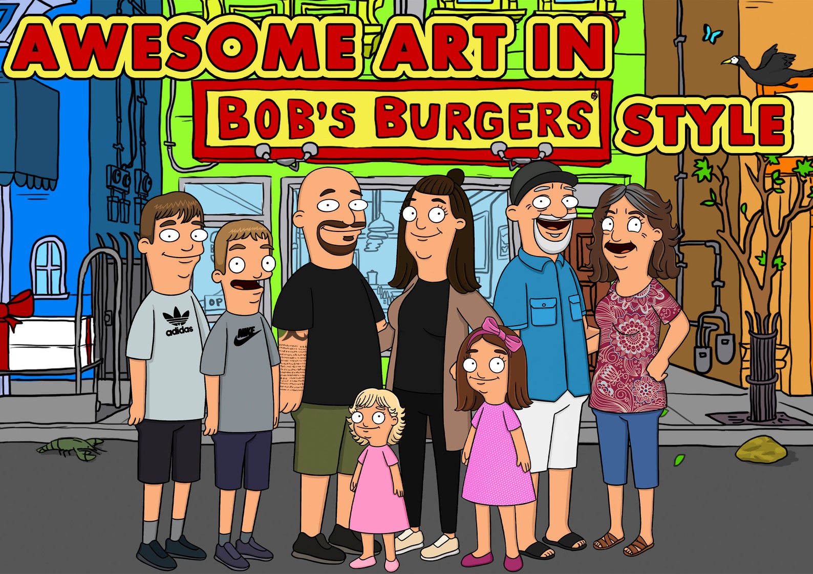 Bobs Burgers Custom Portrait Cartoon Portrait Family Etsy.