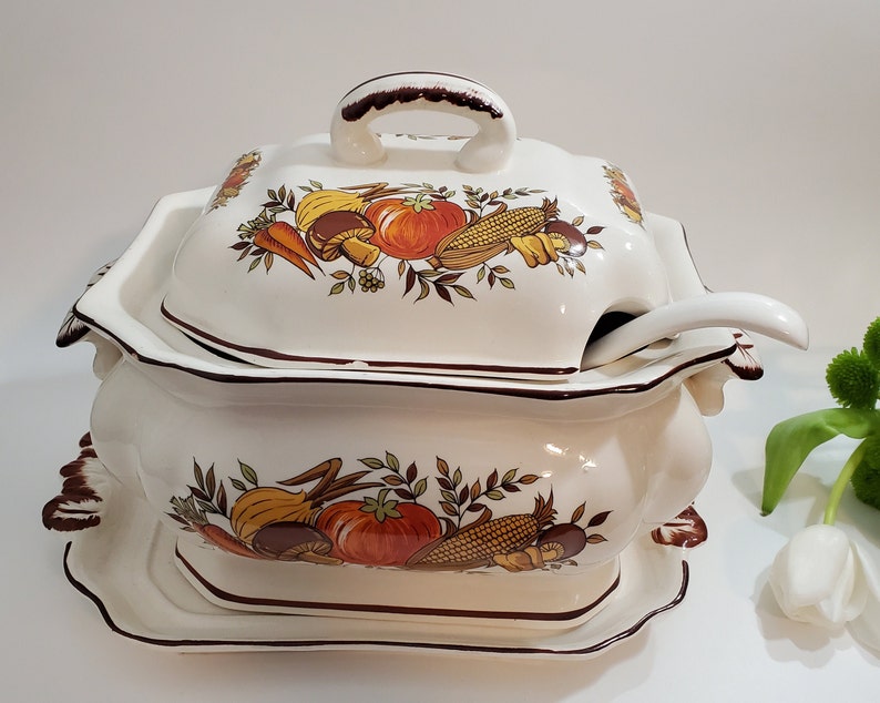 Soup Tureen Bowl With Underplate and Ladle Japan Made Ceramic Etsy