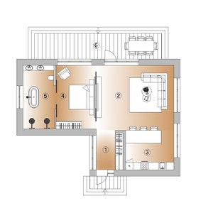 Cabin, Resort house, Guest house architectural plans (METRIC SYSTEM)