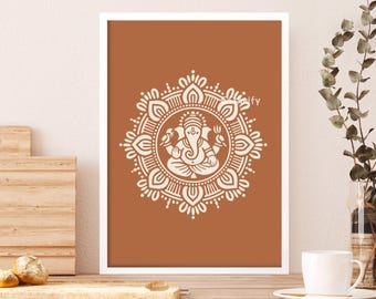 Ganesha Wall Art Baby Ganesh Hindu God Art Indian Rangoli Wall Art South Asian Art Indian Art Lord Ganesha Wall Art Hindu Wall Art Warli Art