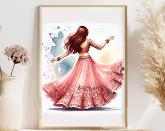 Desi Art, South Asian Art, Indian Art, Bangladeshi Art, Tamil Girl, Brown Girl, Pakistani Art, Tamil Girl Print, Asian Painting, Digital Art