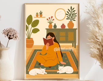Punjabi Women Art, South Asian Art, Indian Art, Desi Art, North Indian Art, Pakistani Art, Brown Girl Art, India, Digital Art