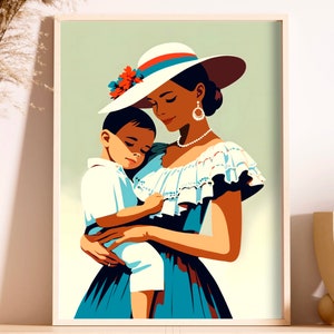 Puerto Rican Art, Cuban Art, Mother Art, Hispanic Art, Nursery Art, Mexican Art, Latino Art, Latino Art Prints, Folk Art, Latin American Art