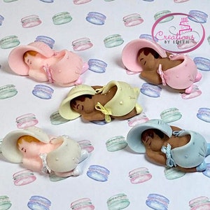 MD. Baby sleeping favor/applique in cold porcelain/6pcs.