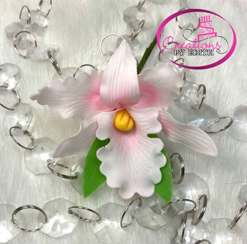 Orchid in cold porcelain/ wedding, anniversary, quinceañero, baby shower, bridal, funeral