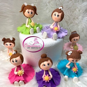 Muñequitas adornos de torta, decoracion para fiestas, porcelana fria, cumpleaños