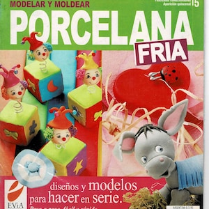 Free Shipping-Cold porcelain modeling magazine in Spanish/step by step/Porcelana fria
