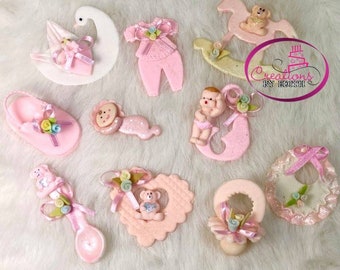 Pink baby favors mixed set-A/10pcs.