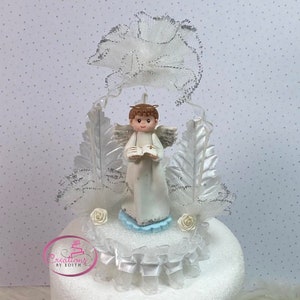 Communion boy cake topper
