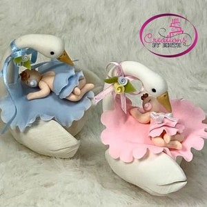 Storch mit Baby Torten topper