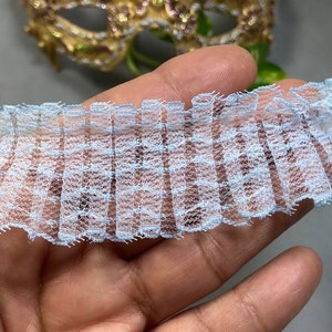 1.25&quot; Pleated lace trim, craft, doll dress making, sewing, decorations