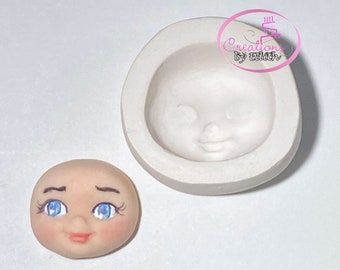 SALE!!  Face mold #2, girl face mold, boy face mold, baby mold