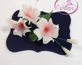6pcs. Sm. Cold porcelain flowers for hair piece or boutonniere/6pcs.