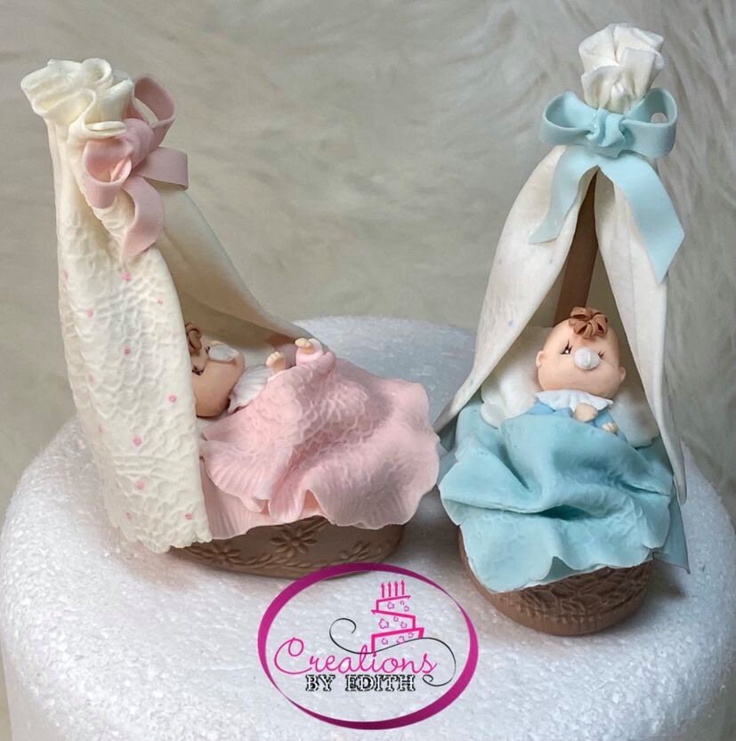 Baby in Brown Cake Topper/baby Shower/cold Porcelain Etsy